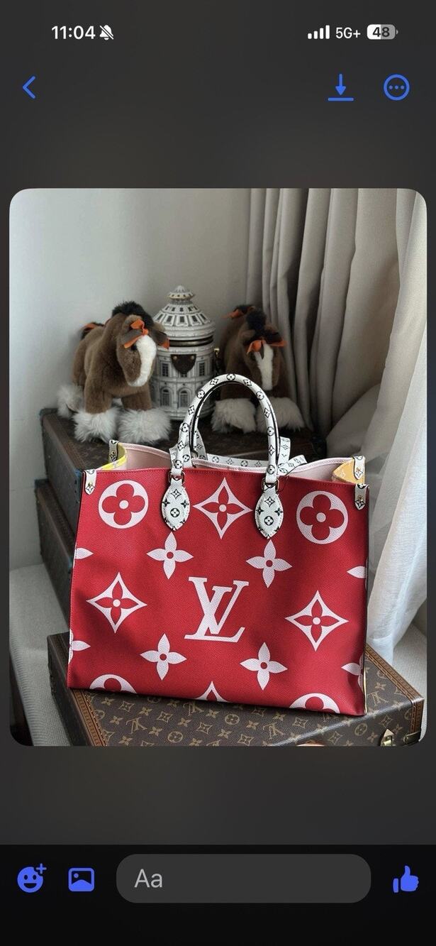 sale. Louis Vuitton OnTheGo GM Red Pink Orange yellow